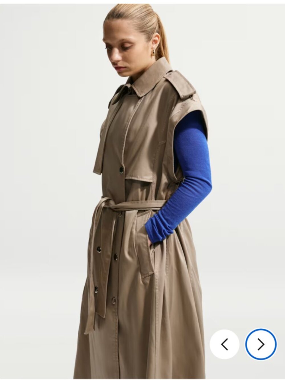 NWT Nike Sportswear Airreverent Women's Khaki Trench Coat - Picture 10 of 10